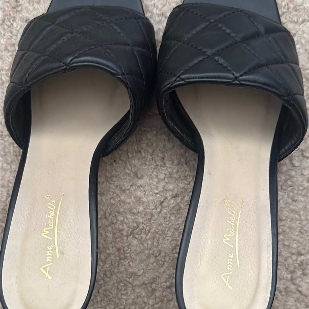 Anne Michelle Black Mules Timeless Design